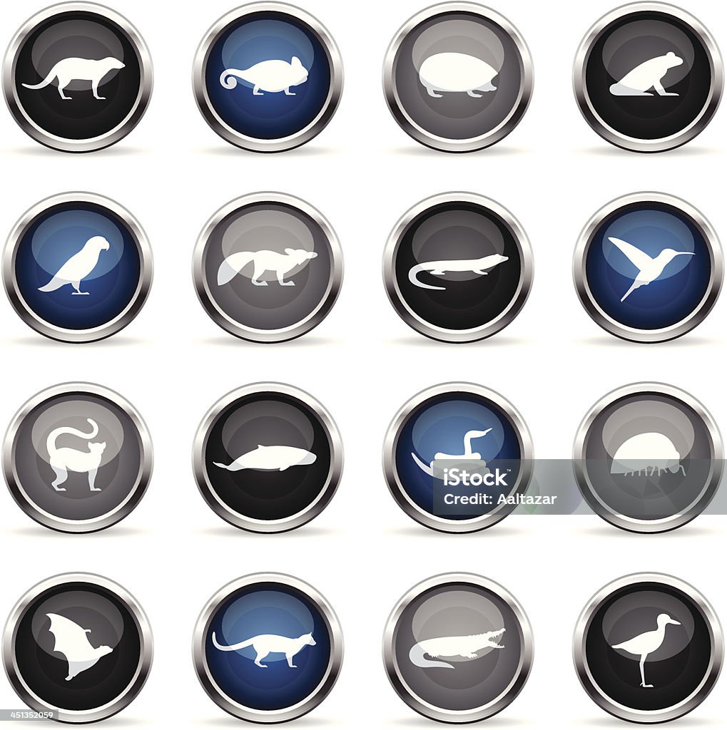 Supergloss Icons - Madagascar Animals Illustration of different scuba diving related icons. Hedgehog stock vector