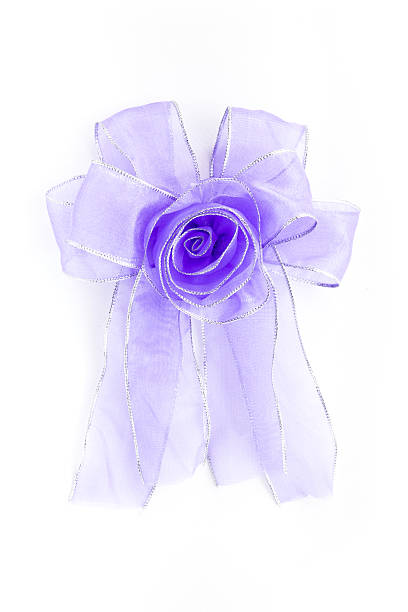 istock Blue Satin gift bow. ribbon isolated on white 451352291