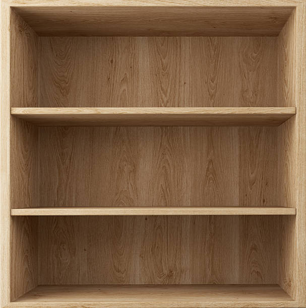 istock Blank wooden bookshelf 451352685