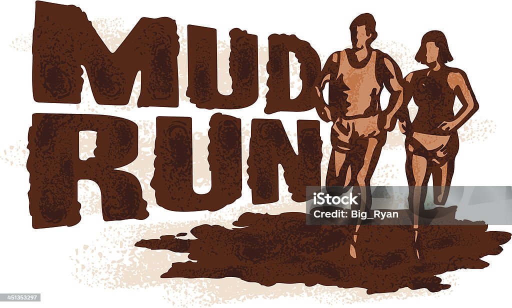 mud run graphic - Lizenzfrei Rennen - Körperliche Aktivität Vektorgrafik