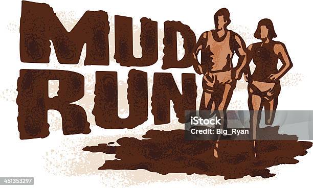 Mud Run Graphic Stock Vektor Art und mehr Bilder von Rennen - Körperliche Aktivität - Rennen - Körperliche Aktivität, Schlamm, Laufdisziplin