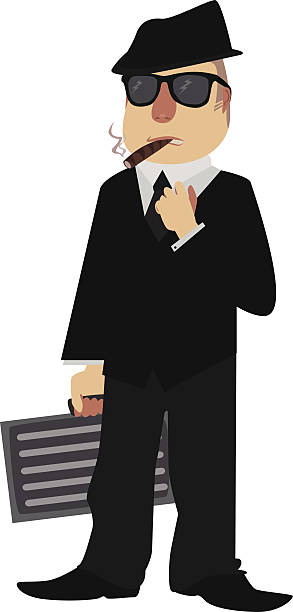 Mobster Image of a cartoon style mobster, no use of gradients or transparency, large jpg and EPS10 included godfather godparent stock illustrations