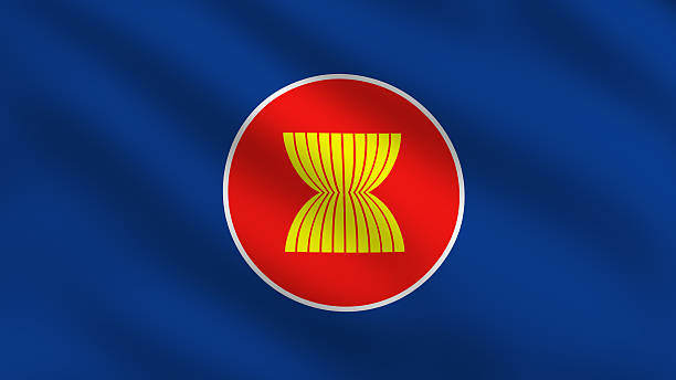 Asean Economic Community (AEC) flag stock photo