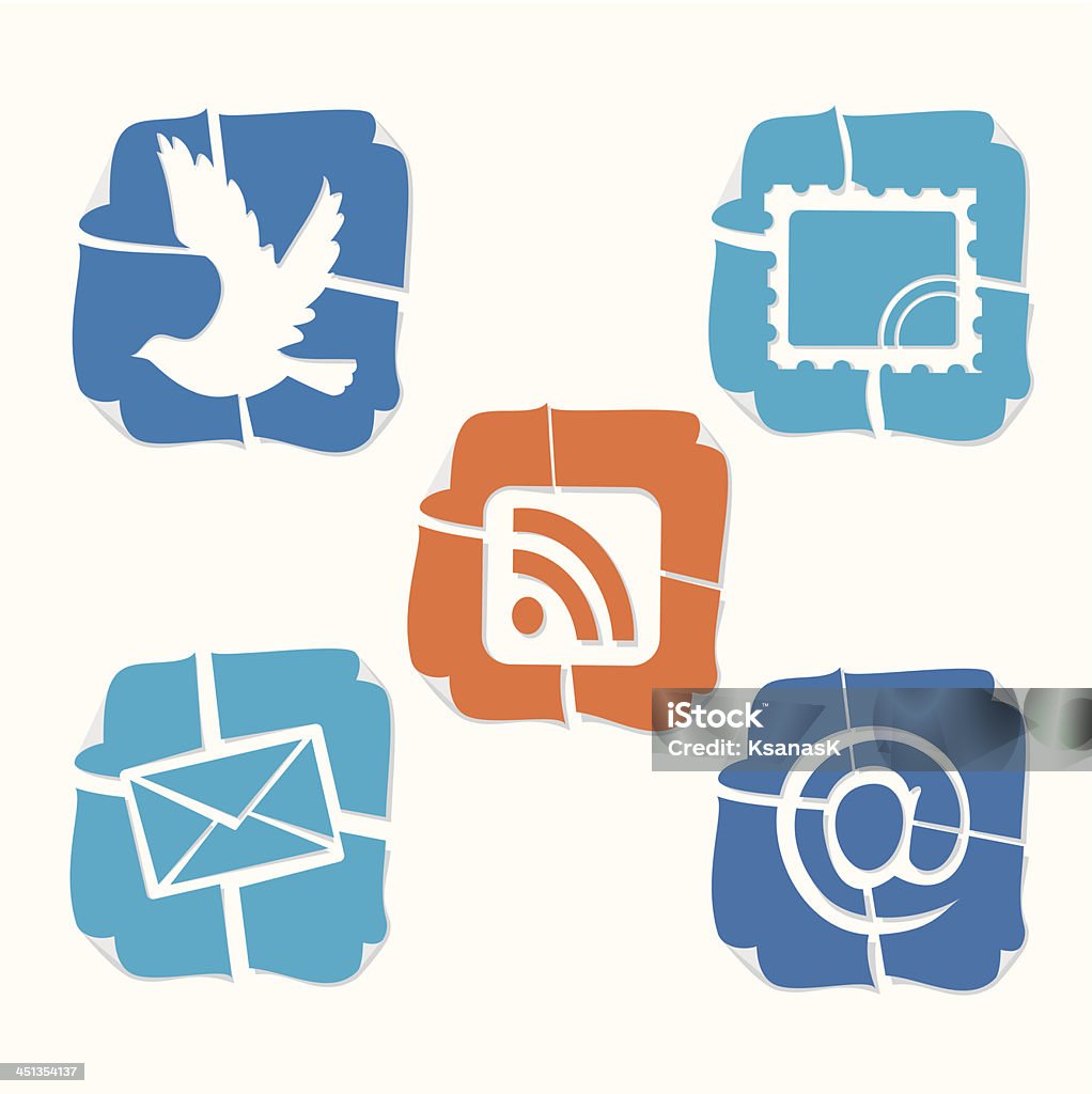 Graphics Communication Sticker Set Of Communication Stickers Stock Illustration - Download Image Now ...