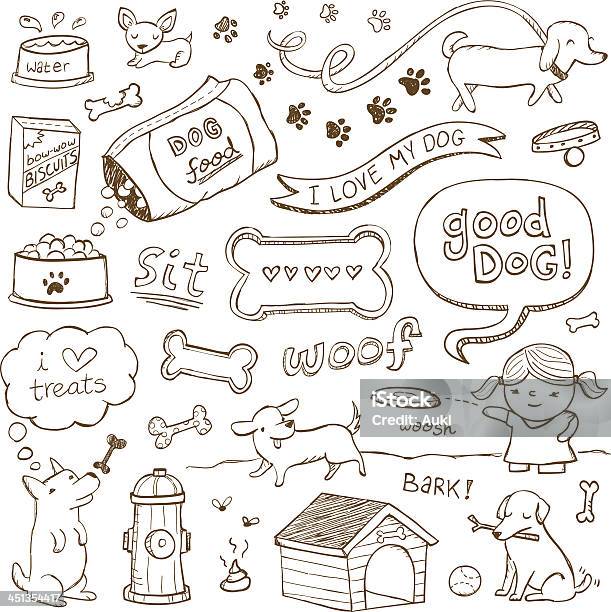 Dog Doodles Stock Illustration - Download Image Now - Dog, Illustration, Doodle