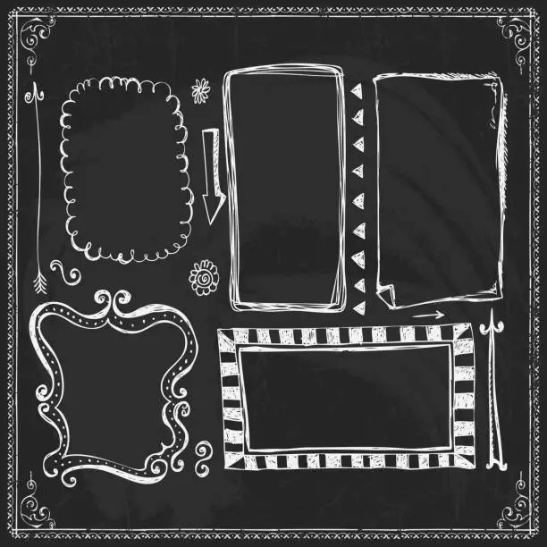 Vector illustration of Chalkboard Style Vintage Design Element