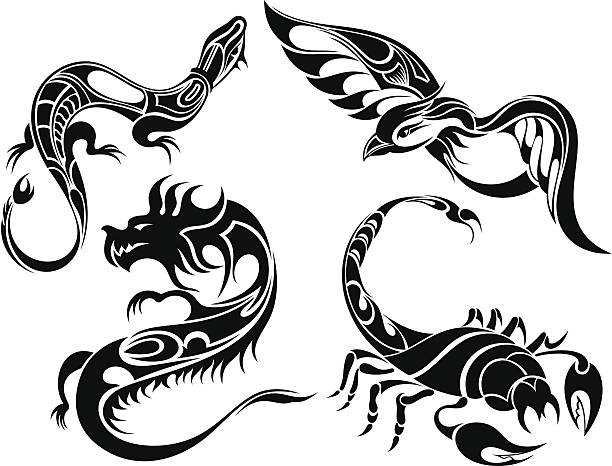 Tribal Tattoo Stock Illustration - Download Image Now - Dragon, Eagle -  Bird, Astrology Sign - iStock