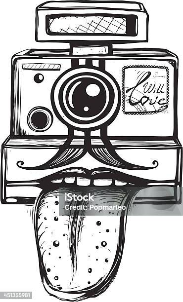 Camera And Photography Smiling Concept Stock Illustration - Download Image Now - Black And White, Smiling, Black Color