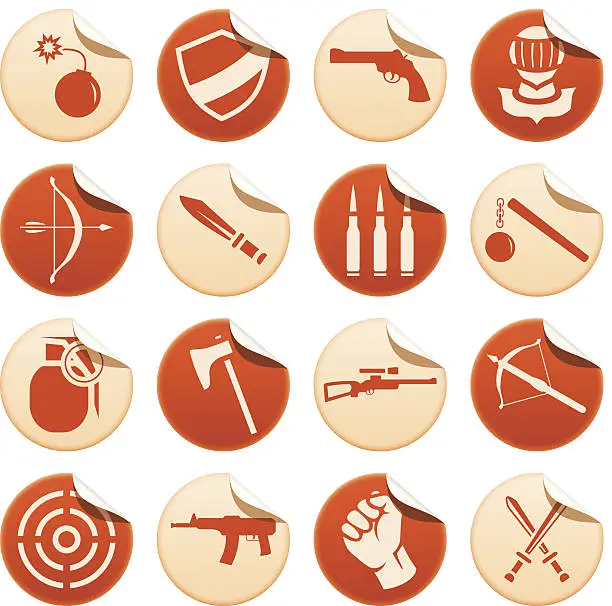 Vector illustration of Weapon stickers