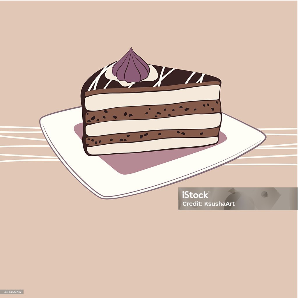 Torta al cioccolato - arte vettoriale royalty-free di Anniversario