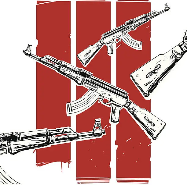 Vector illustration of ak-47 poster