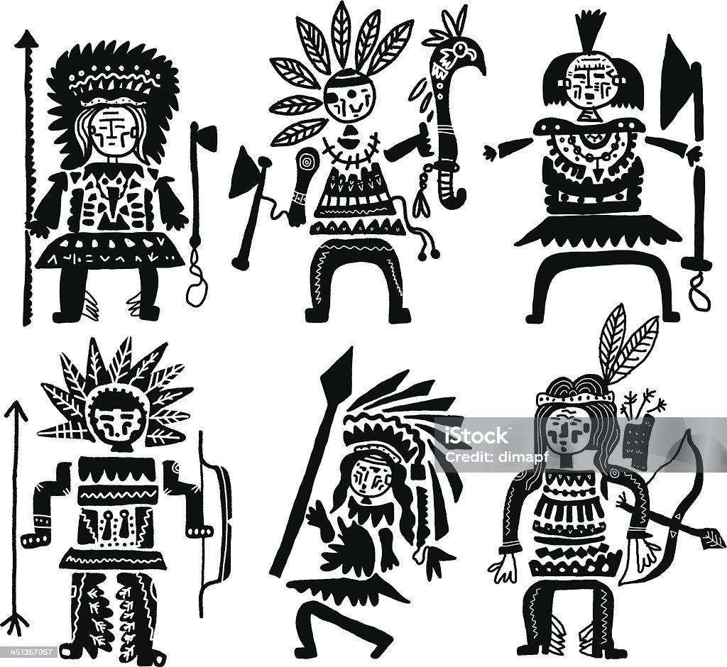 Os índios - Vetor de Índio Americano royalty-free