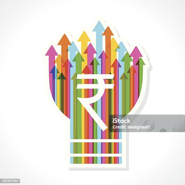 Ilustración de Rupia Símbolo De Flecha De Colorido Lámpara y más Vectores Libres de Derechos de Actividades bancarias - Actividades bancarias, Alegoría, Amarillo - Color