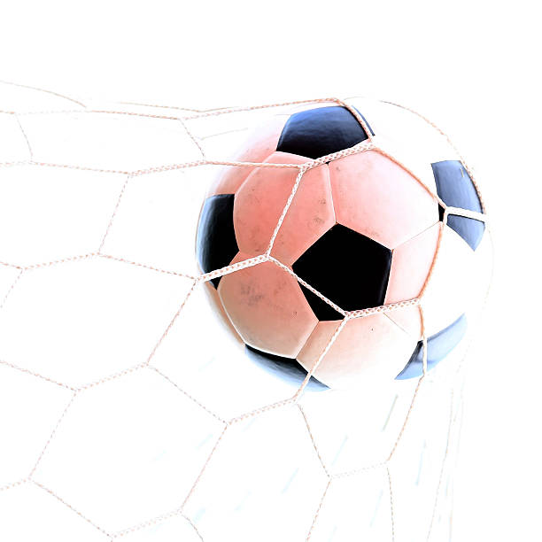 istock Soccerball in net 451357373