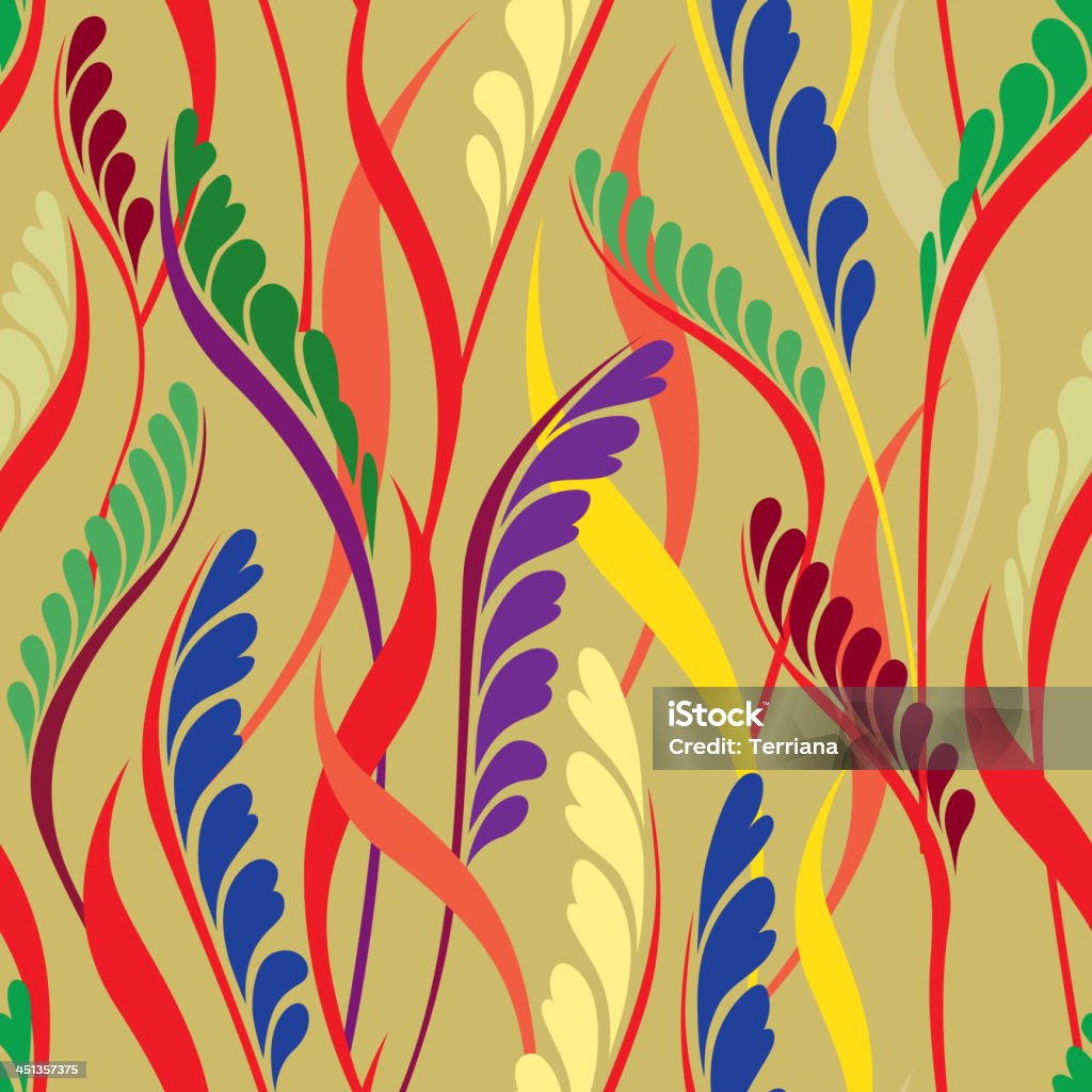 Abstract floral ormanental texture. Flowers and leaves seamless background. Floral vector pattern. Floral multicolour seamless background in Hawaiian style. 1960-1969 stock vector
