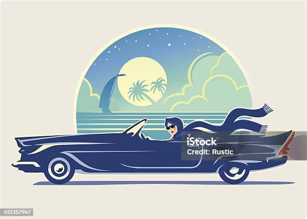 Girl In Car Stock Illustration - Download Image Now - Tourist Resort, Adult, Beach
