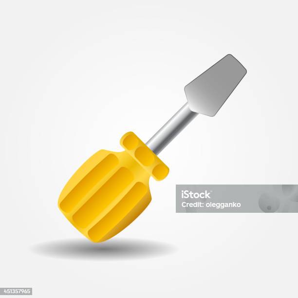 Ilustração Vetorial De Ícone De Chave De Fenda - Arte vetorial de stock e mais imagens de Abstrato - Abstrato, Alicate, Amarelo