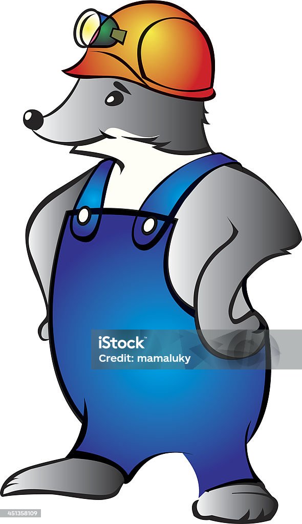 Mole Cartoon Character Mole Isolated on White Background. Vector. Illustration of the amusing mole worker. Animal stock vector