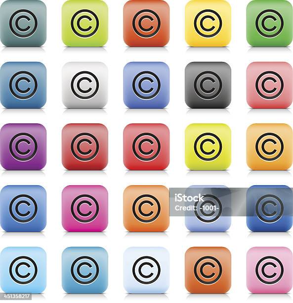Copyright Sign Web Button Color Internet Icon Black Pictogram Stock Illustration - Download Image Now