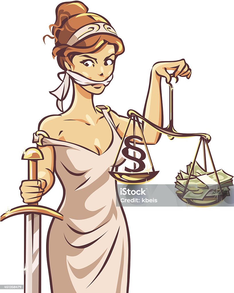 La Justice et de l'argent - clipart vectoriel de Femmes libre de droits