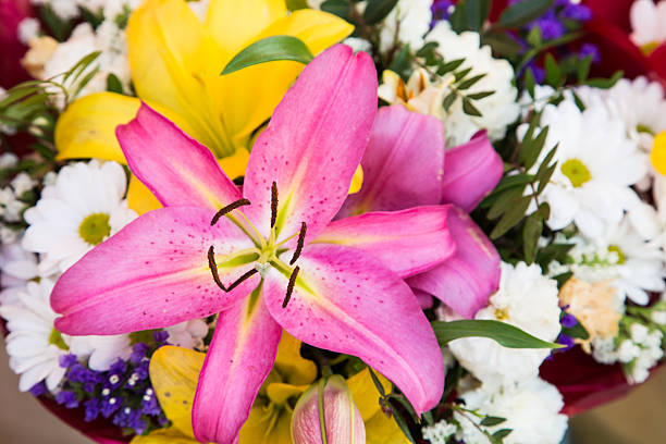 istock Beautiful Pink Lilly in Bouquet 451359133