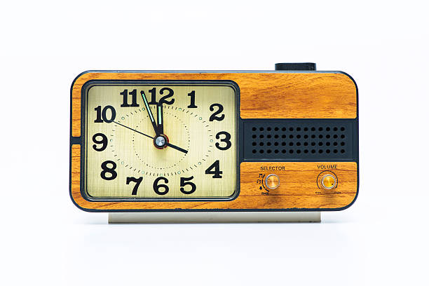 Retro alarm clock stock photo