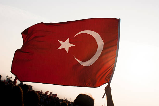 türkische flagge - bairam stock-fotos und bilder