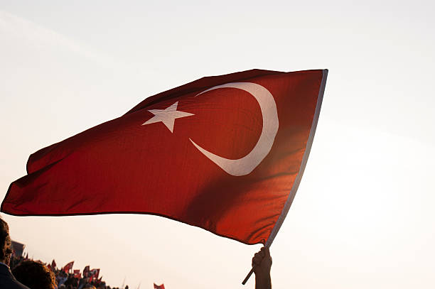 türkische flagge - bairam stock-fotos und bilder