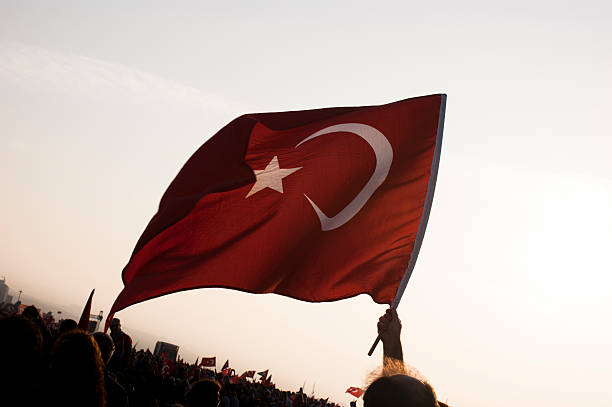 türkische flagge - bairam stock-fotos und bilder