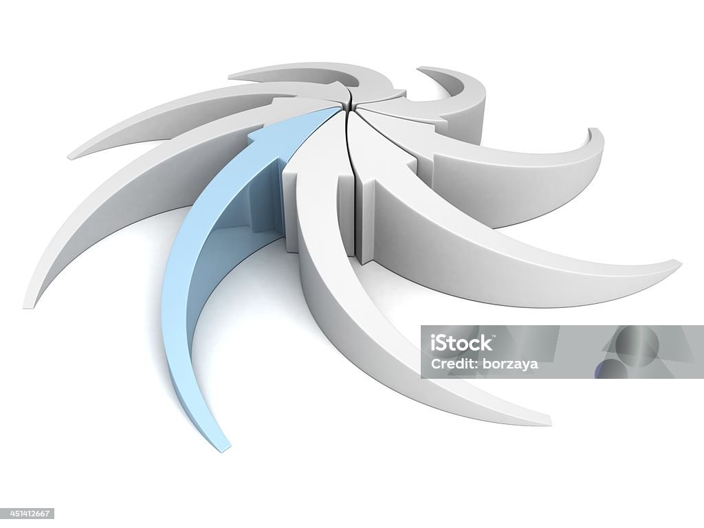 Flechas apuntando a un punto central sobre fondo blanco - Foto de stock de Personas libre de derechos