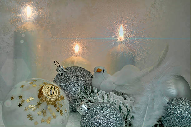 istock Christmas decoration all in white and silver 451416057