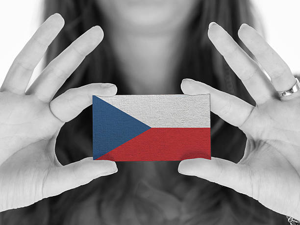 istock Woman showing a business card 451416263