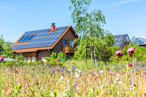 istock Houses with solar panels 451416353