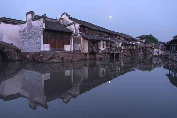 istock Water Village in the Moonlight 451417005