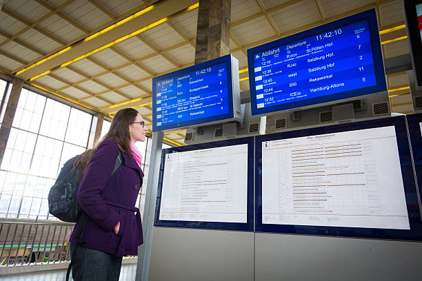 istock Young Business Woman looking at Timetable 451424833