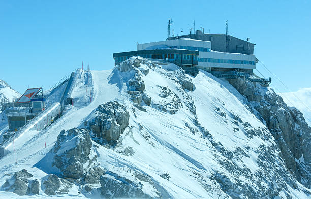 istock Winter Dachstein mountain view and upper station cable car 451428161