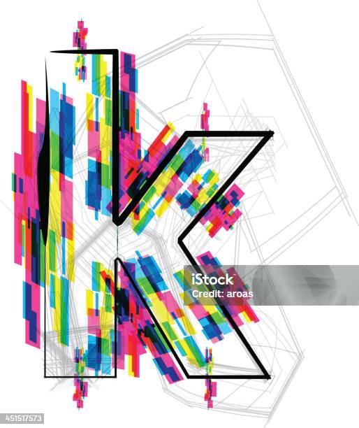 Font Illustration Letter K Stock Illustration - Download Image Now - Abstract, Alphabet, Alphabetical Order