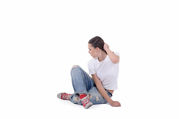 istock Young Attractive Women sit on floor 451533285
