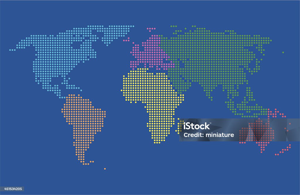 World Weltkarte - Lizenzfrei Gepunktet Vektorgrafik