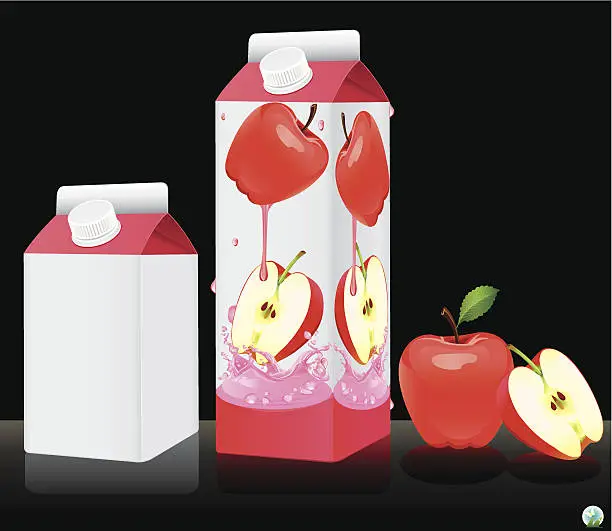 Vector illustration of Blank milk or juice pack.