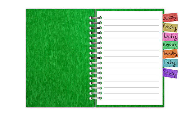 leere papier mit notebook und erinnerung hinweis - spiral notebook note pad spiral ring binder stock-fotos und bilder