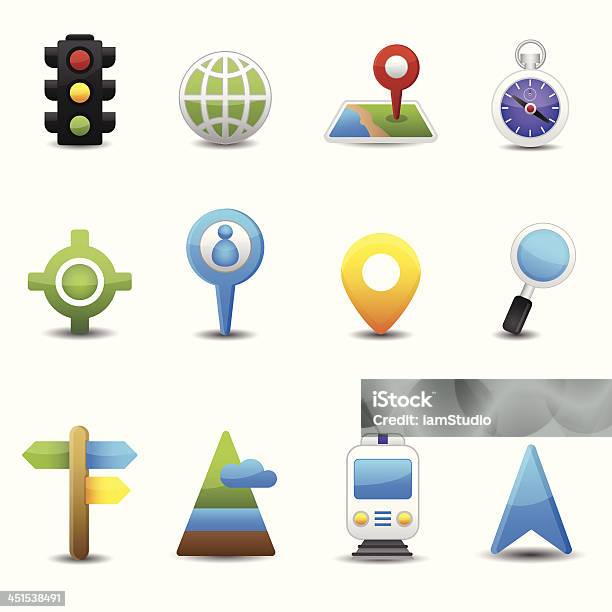 Location And Map Icons Stock Illustration - Download Image Now - PIN Entry, Blue, Brooch