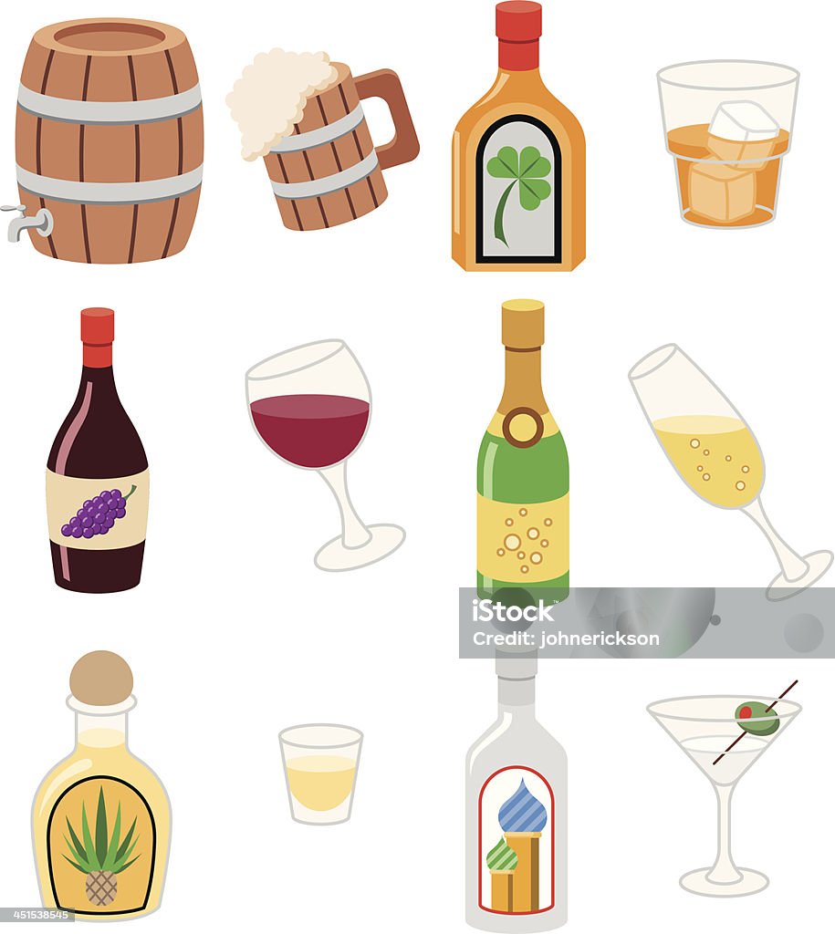 Icônes de boissons - clipart vectoriel de Alcool libre de droits