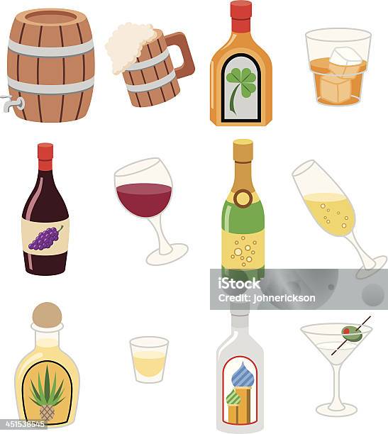 Icônes De Boissons Vecteurs libres de droits et plus d'images vectorielles de Alcool - Alcool, Bière, Boisson