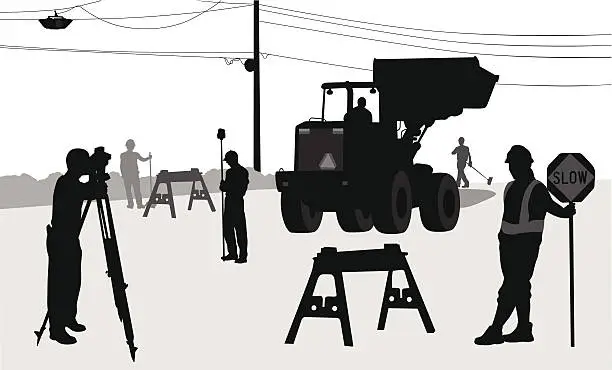 Vector illustration of Road Workers