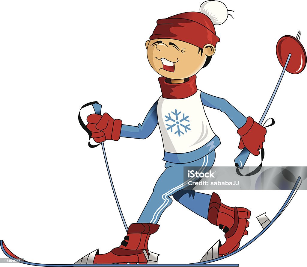 Молодые любителей лыж - Векторная графика Атлет роялти-фри