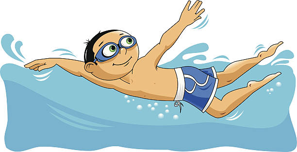 swimmer vector art illustration