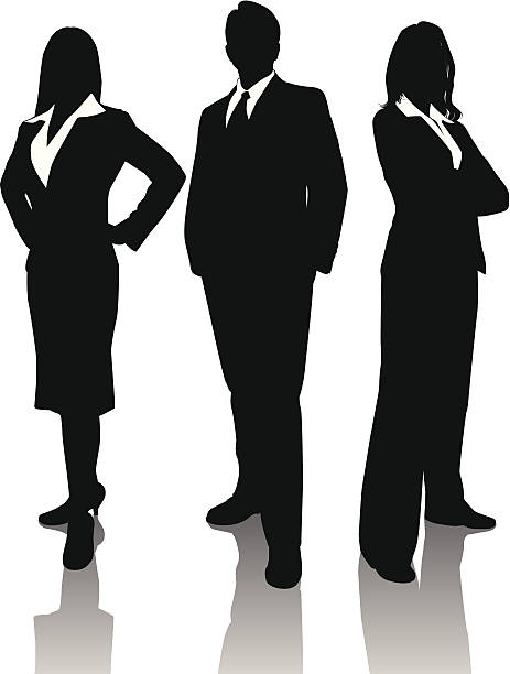 business-trio - arme verschränkt stock-grafiken, -clipart, -cartoons und -symbole