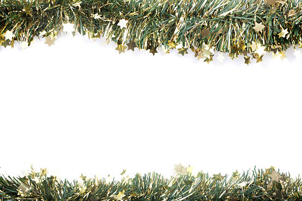 istock Artificial fir branch garland with tinsel 451542771