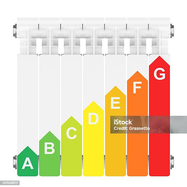 Foto de A Eficiência Energética Classificação De Aquecimento Radiator e mais fotos de stock de Eficiência